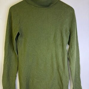 J. Crew Olive Turtleneck Sweater medium 100% cashmere